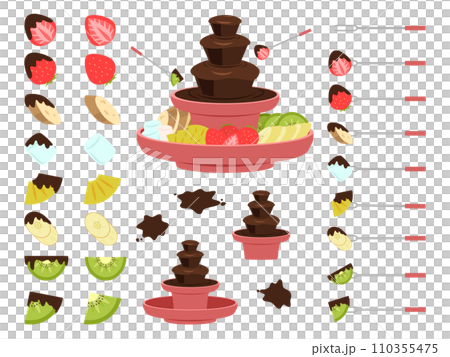 チョコレートフォンデュとフルーツの盛り合わせセット チョコレートフォンデュとフルーツの盛り合わせセット 110355475