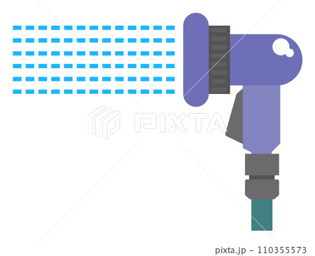 ホースに付けると洗車や花木の水やりに便利な散水ノズルのイラスト ホースに付けると洗車や花木の水やりに便利な散水ノズルのイラスト 110355573