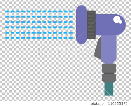 ホースに付けると洗車や花木の水やりに便利な散水ノズルのイラスト ホースに付けると洗車や花木の水やりに便利な散水ノズルのイラスト 110355573