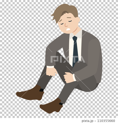 Illustration of a businessman who is unmotivated Illustration of a businessman who is unmotivated 110355660