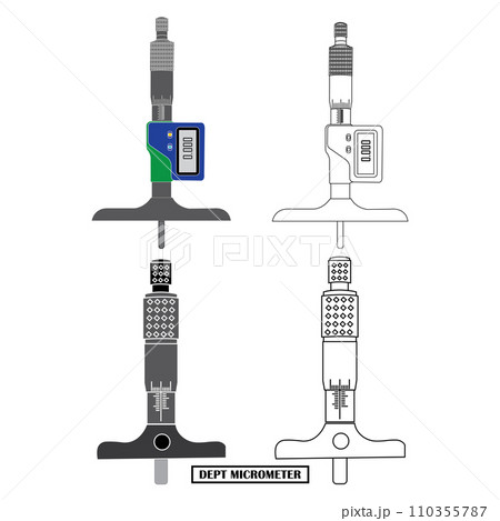 micrometer dept measuring icon 110355787