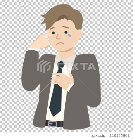 Illustration of a depressed businessman 110355961