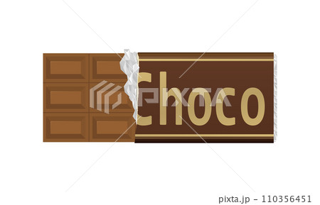 包装を破いた板チョコレートのイラスト 110356451