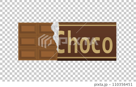 包装を破いた板チョコレートのイラスト 110356451