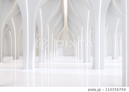 Modern luxury white hall abstract space interior concept 3d render 110356749