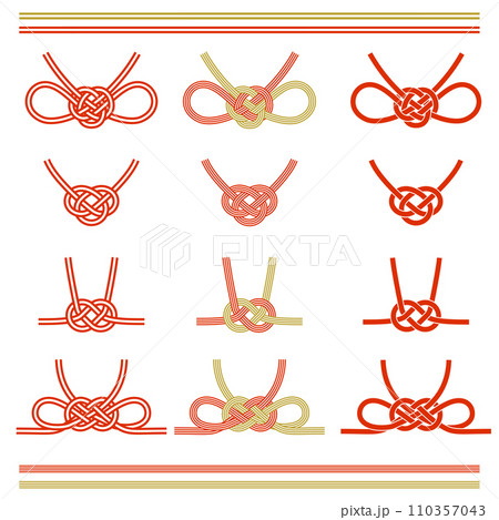 和風水引リボンのベクターイラストセット 110357043