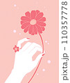 花と手　ピンク 110357778