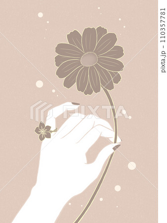花と手 ブラウン 花と手 ブラウン 110357781