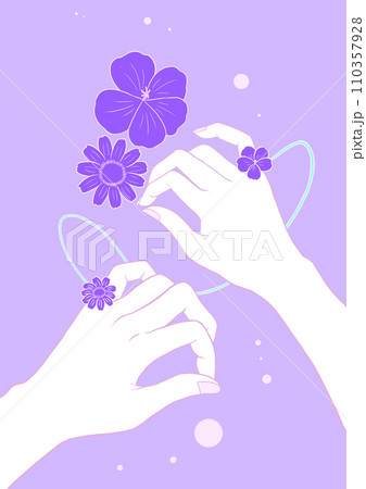 花と二人の手 パープル 花と二人の手 パープル 110357928