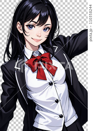 制服を着た女子高生のイラスト 110358244