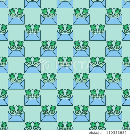 Envelope and Dollar Cash vector Money colored seamless pattern Envelope and Dollar Cash vector Money colored seamless pattern 110358682