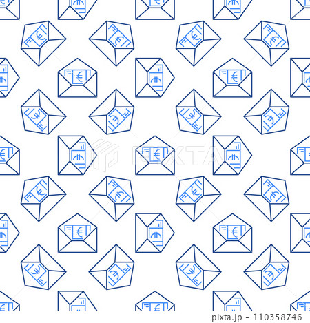 Euro Cash in Open Envelope vector EU Finance concept line seamless pattern Euro Cash in Open Envelope vector EU Finance concept line seamless pattern 110358746