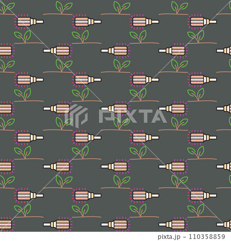 Phyto Corn Bulb vector Growing Lamp colored seamless pattern Phyto Corn Bulb vector Growing Lamp colored seamless pattern 110358859