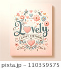 Happy Birthdayメッセージカード　AI画像 110359575