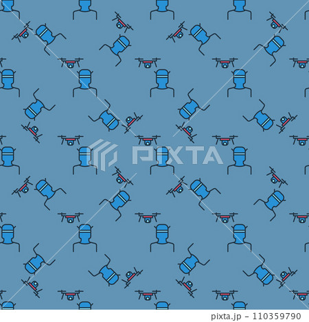 FPV Quadcopter and Man vector Drone colored...のイラスト素材 [110359790] - PIXTA
