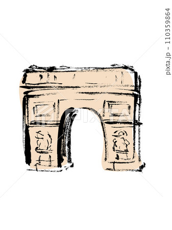 凱旋門の手描きイラスト 110359864