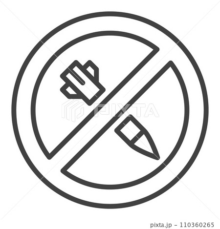 Prohibition of Missile Attacks vector concept round outline icon 110360265