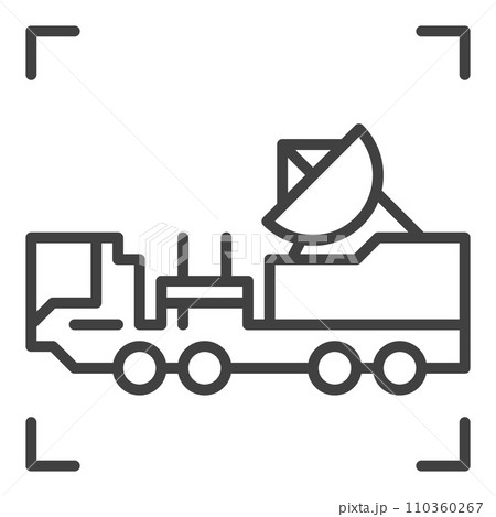Radar Military Truck vector concept outline icon or symbol 110360267