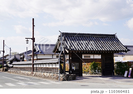 兵庫　丹波篠山　青山歴史村・デカンショ館への出入門（後大手前通り、秋） 110360481