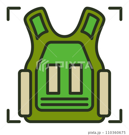 Bulletproof Vest vector concept colored modern icon 110360675