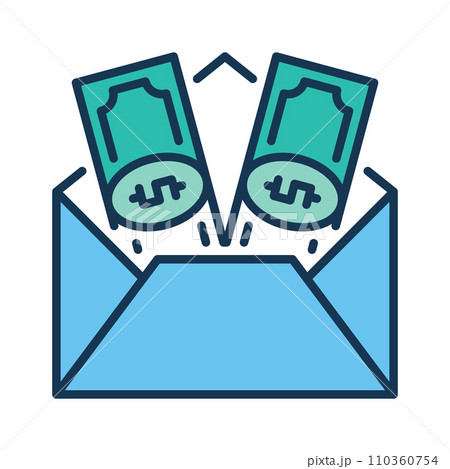 Envelope and Dollar Cash vector Money concept colored icon Envelope and Dollar Cash vector Money concept colored icon 110360754
