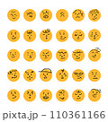 Set of Emoticons. World emoji day greeting card design template with different feelings 110361166