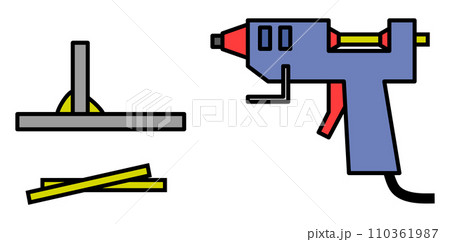 趣味やDIYで接着剤を溶かして接着できるグルーガンのイラスト 趣味やDIYで接着剤を溶かして接着できるグルーガンのイラスト 110361987