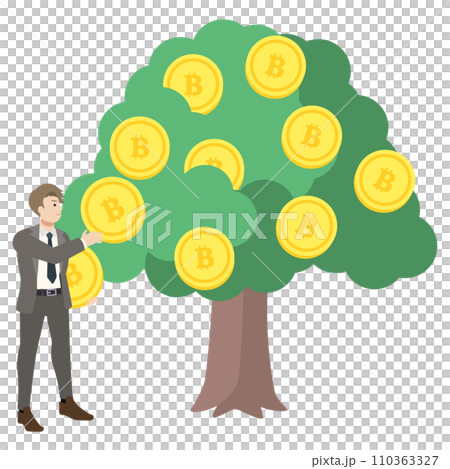 商人和金錢樹的插圖 商人和金錢樹的插圖 110363327