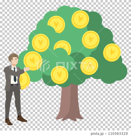 商人和金錢樹的插圖 商人和金錢樹的插圖 110363329