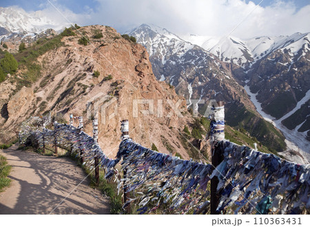 Buddhist prayer ribbons Buddhist prayer ribbons 110363431