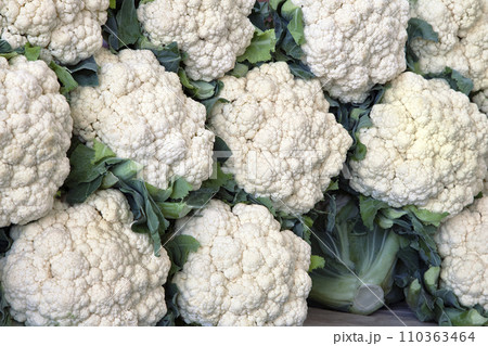 Fresh cauliflower at a market 110363464