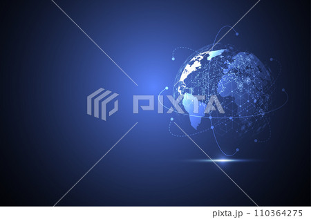 Global network connection. World map point and line composition concept of global business. Vector Illustration Global network connection. World map point and line composition concept of global business. Vector Illustration 110364275