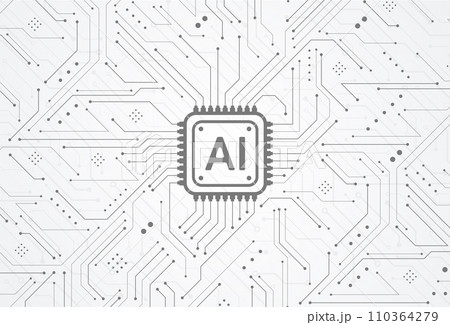 Artificial intelligence chipset on circuit board in futuristic concept technology artwork for web, banner, card, cover. Vector illustration Artificial intelligence chipset on circuit board in futuristic concept technology artwork for web, banner, card, cover. Vector illustration 110364279