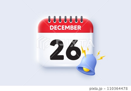 26th day of the month icon. Calendar date 3d icon. Event schedule date. Meeting appointment time. 26th day of December month. Calendar event reminder date. Vector 26th day of the month icon. Calendar date 3d icon. Event schedule date. Meeting appointment time. 26th day of December month. Calendar event reminder date. Vector 110364478