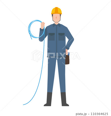 電気工事を行う男性作業員 110364625