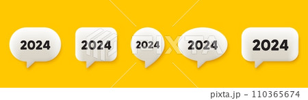 2024 year icon. 3d chat speech bubbles set. Event schedule annual date. 2024 annum planner. 2024 talk speech message. Talk box infographics. Vector 2024 year icon. 3d chat speech bubbles set. Event schedule annual date. 2024 annum planner. 2024 talk speech message. Talk box infographics. Vector 110365674