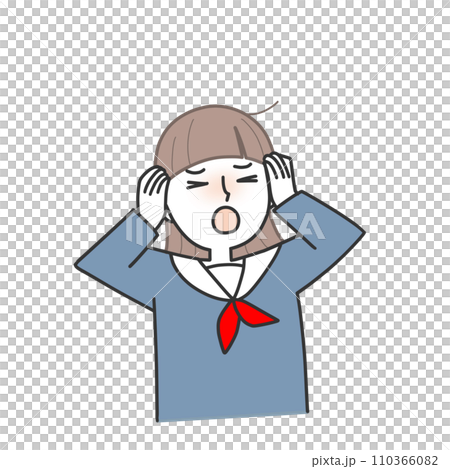 女學生抱頭尖叫 女學生抱頭尖叫 110366082