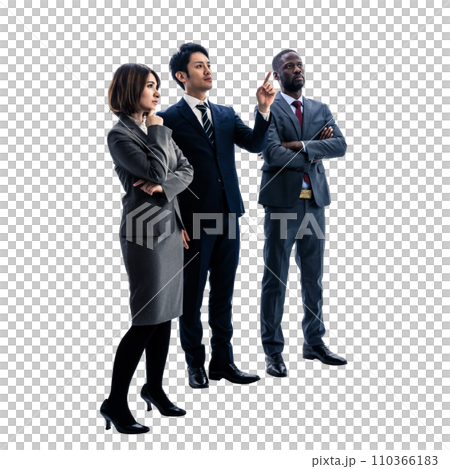 A group of multinational businesspeople having a meeting. Background transparent photo PNG precisely cut out with a clipping path. 110366183