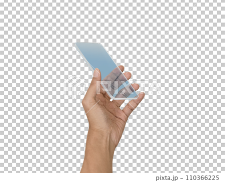 手持透明未來設備背景透明照片 PNG 用剪力路徑精準剪裁 110366225
