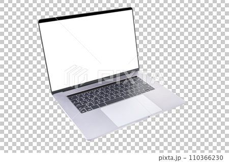 ノートパソコン　手作業で精密に切り抜いた背景透過写真PNG 110366230
