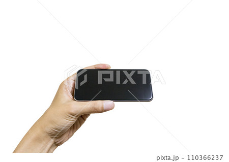 スマホを持つ手 手作業で精密に切り抜いた背景透過写真PNG スマホを持つ手 手作業で精密に切り抜いた背景透過写真PNG 110366237