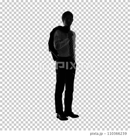 Full body silhouette of a businessman - Hand-cut transparent background photo PNG Full body silhouette of a businessman - Hand-cut transparent background photo PNG 110366239