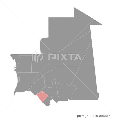 Gorgol region map, administrative division of Mauritania. Vector illustration. Gorgol region map, administrative division of Mauritania. Vector illustration. 110366887