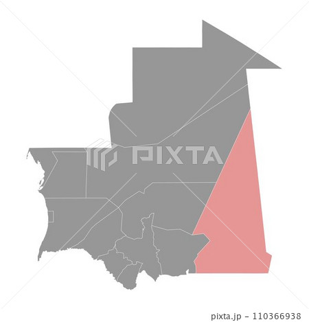 Hodh Ech Chargui region map, administrative division of Mauritania. Vector illustration. 110366938