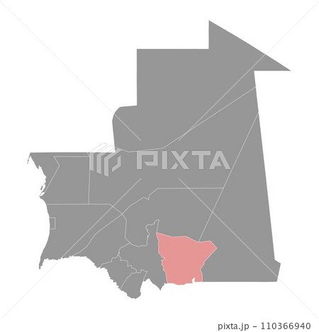 Hodh El Gharbi region map, administrative division of Mauritania. Vector illustration. 110366940