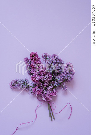 Bouquet of lilac flowers on a lilac background Bouquet of lilac flowers on a lilac background 110367057