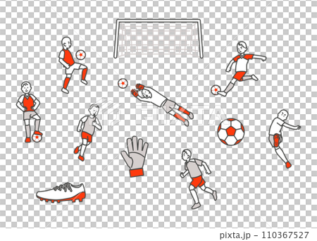 illustration of men playing soccer 110367527