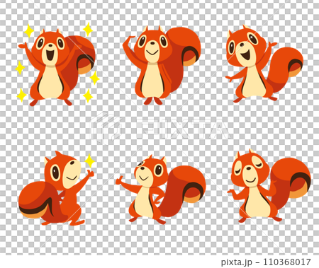 手描きのかわいいリスキャラクターセット1 (バンザイ、了解、いいね他) 手描きのかわいいリスキャラクターセット1 (バンザイ、了解、いいね他) 110368017