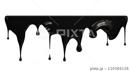 Black Paint Color Drips on Transparent Background, Fluid Art Design, Dynamic Flow of Dark Color, Perfect for Abstract and Artistic Backgrounds, Ai generative 110368126