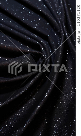 Glitter bokeh of satin fabric for background. Metallic textile close up 110371120